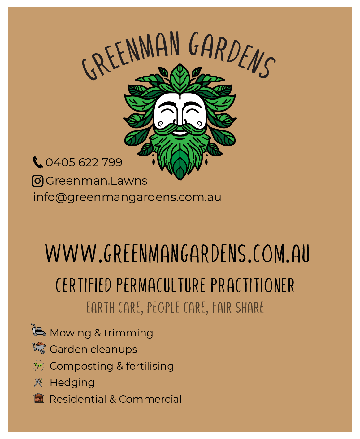 Greenman Gardens digital business card