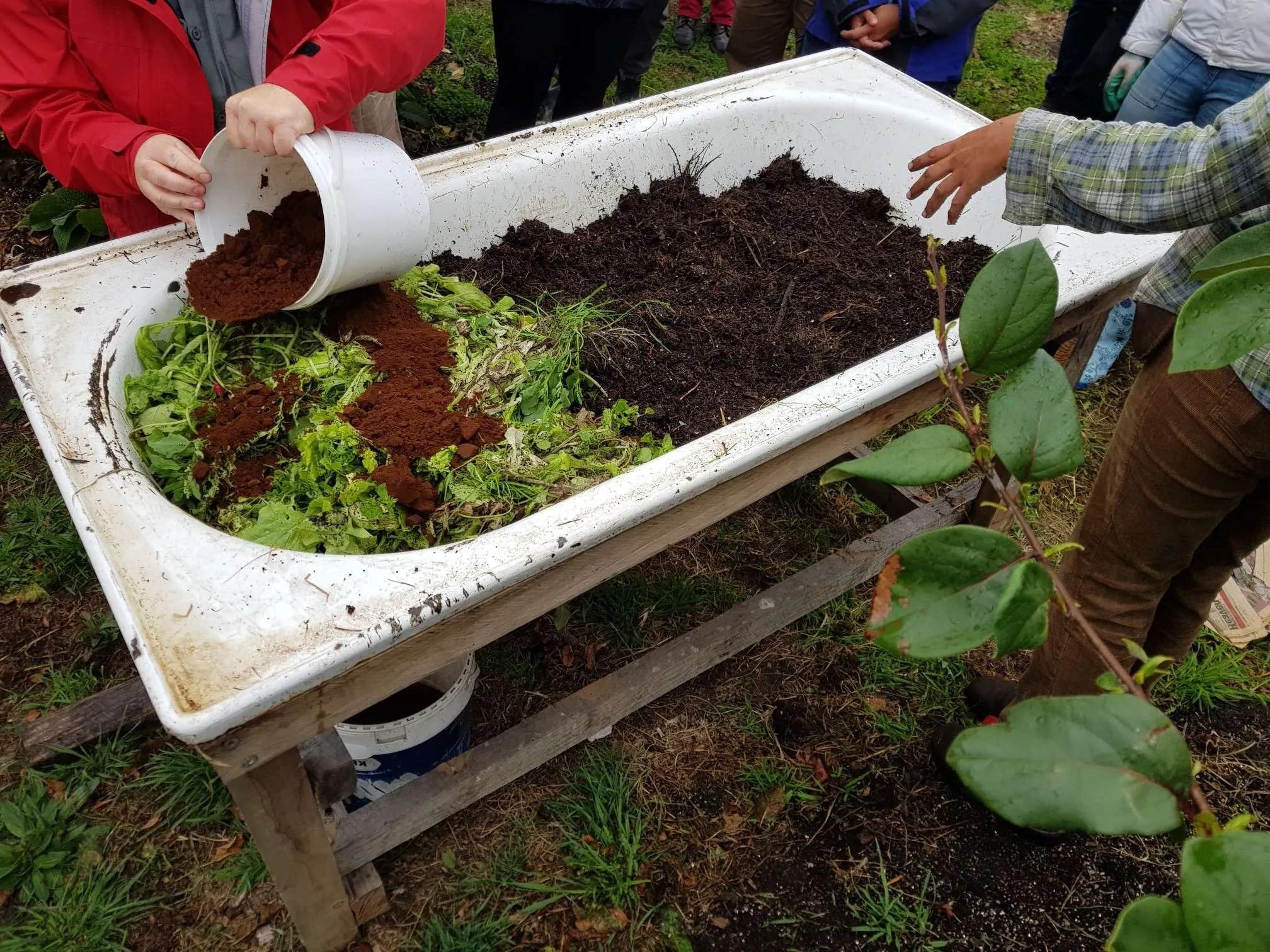 Turning an old bath into a wormfarm